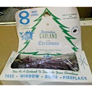 Vintage Bradford Decorative Garland for Christmas ICICLES  RED Color Plastic